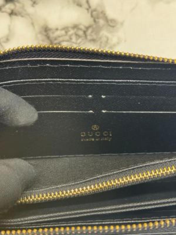 Gucc_i GG Embossed Premium Quality Zip Around Wallet (Black)