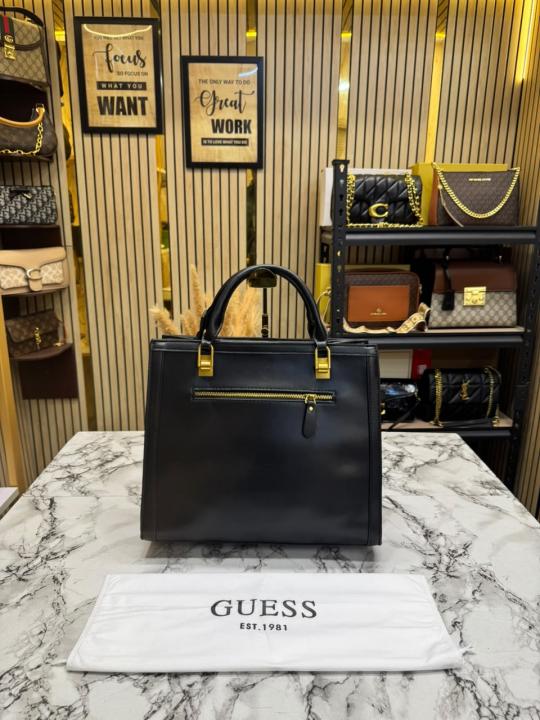 GUESS ELAVATE TOTE WITH DUST BAG PREMIUM QUALITY (BLACK)