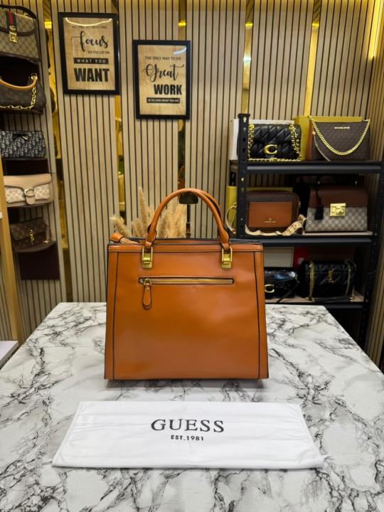 GUESS ELAVATE TOTE WITH DUST BAG PREMIUM QUALITY (BROWN)