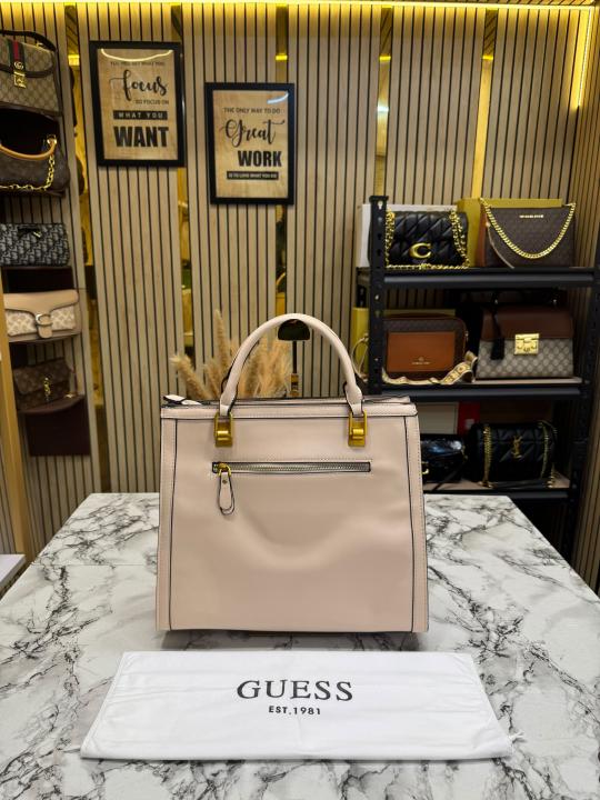 GUESS ELAVATE TOTE WITH DUST BAG PREMIUM QUALITY (CREAM)