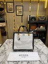 GUESS ELAVATE EMBOSSED TOTE WITH DUST BAG PREMIUM QUALITY (WHITE)