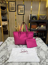 Christia_n Louboutin Embossed Leather Tote Bag With Pouch & Dust Bag (Brown) (66376)