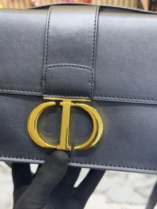CHRISTIAN DIO_R MONTAIGNE FLAP BAG WITH OG DOUBLE BOX INCLUDING CARRY BAG PREMIUM QUALITY (BLACK)