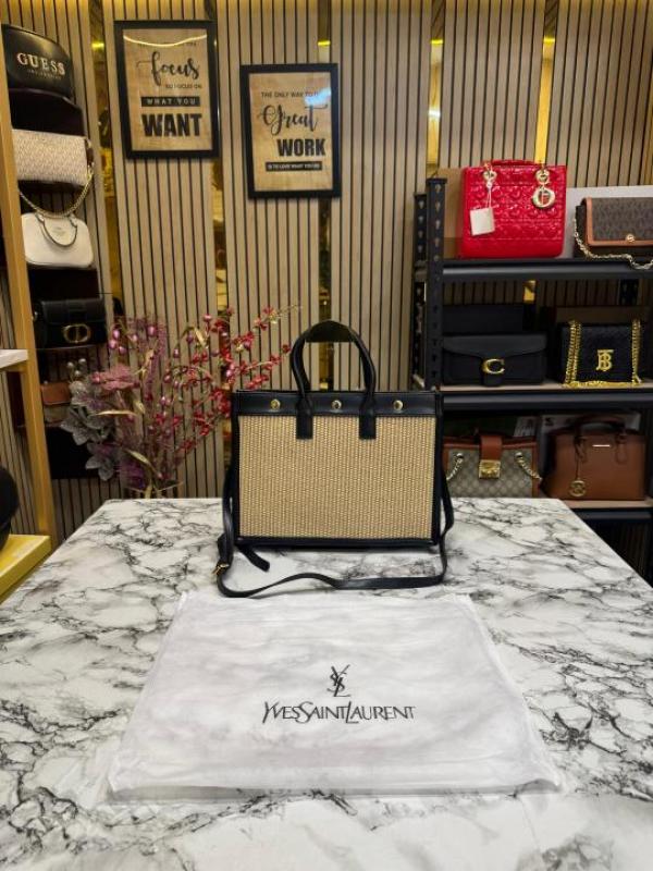 YSL Yves Saint Laurent Rive Gauche Handbag With Dust Bag (Black) (V-2852)