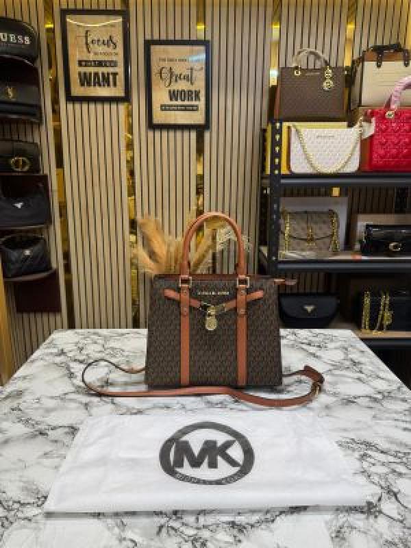 Michaeel Kors Hamilton Premium Quality Handbag With Dust Bag (Brown-1688)