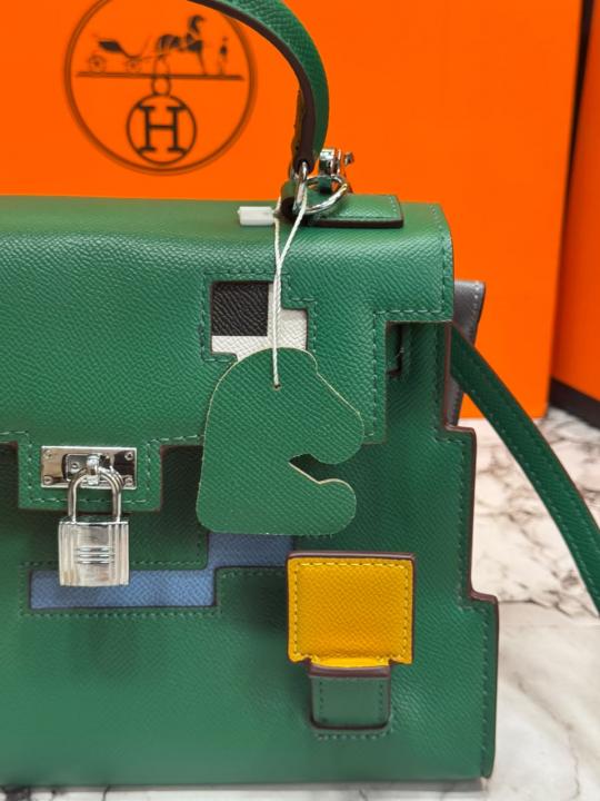 Herme_s Kelly Doll Mini Top Handle Crossbody Bag With Box And Dust Bag Including Carry Bag (Green)