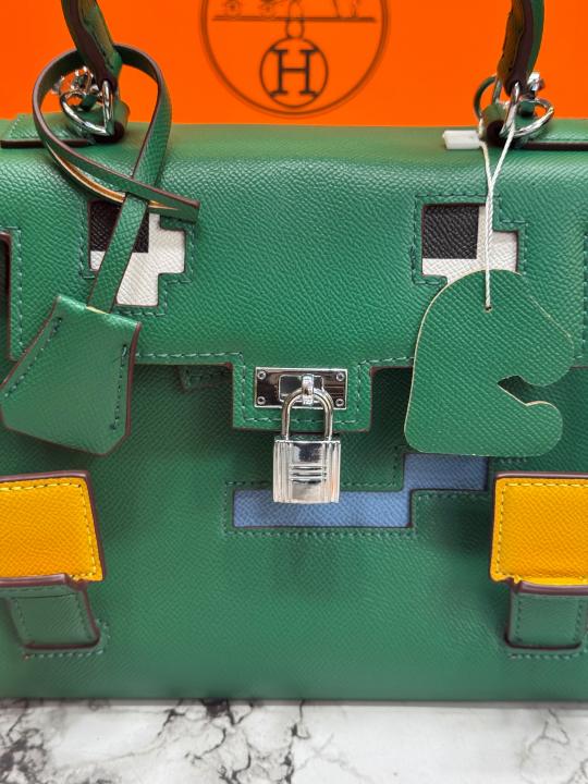 Herme_s Kelly Doll Mini Top Handle Crossbody Bag With Box And Dust Bag Including Carry Bag (Green)