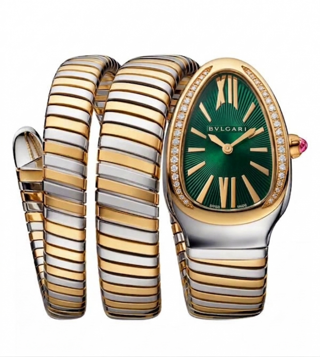 Bvlgari Serpenti Tubogas Gold Two Tune Green Dial