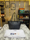 Coac_h City Signature Canvas Tote Bag With Dust Bag (Black) (361)