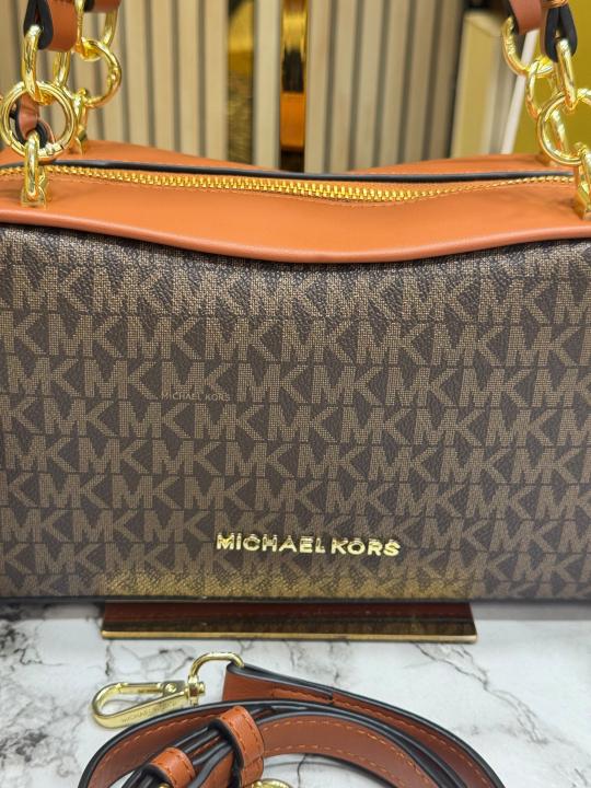 Michael Kor_s Jet Set Medium Camera Crossbody Bag With Box And Dust Bag Including Carry Bag (Brown)