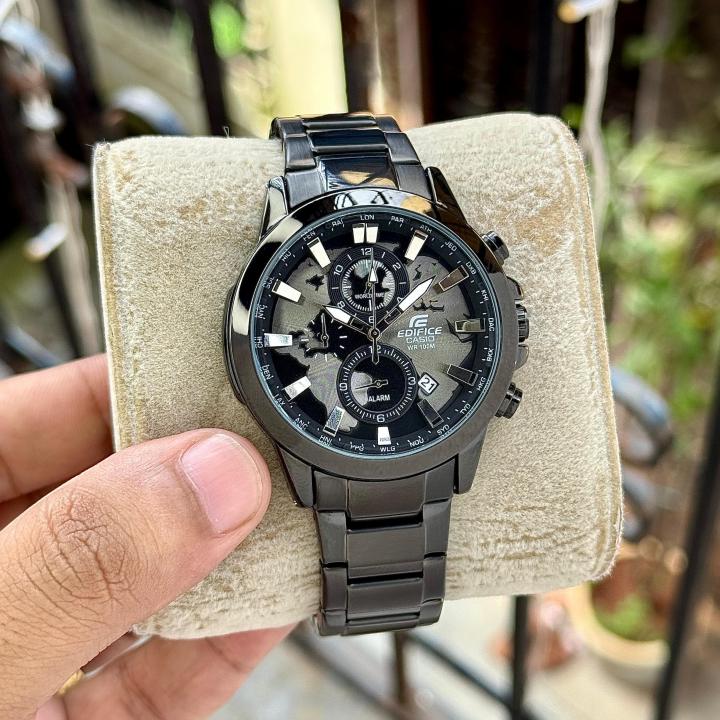 CASI O EDIFIC E WORLD MAP CHRONOGRAPH  BLACK 557