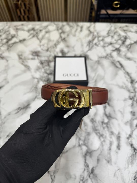 Gucc_i GG Marmont Leather Belt (Brown)