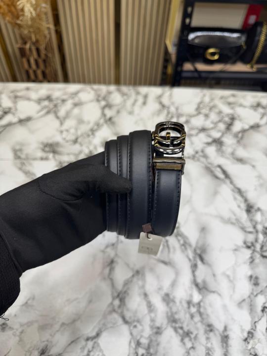Gucc_i GG Marmont Silver Buckle Leather Belt