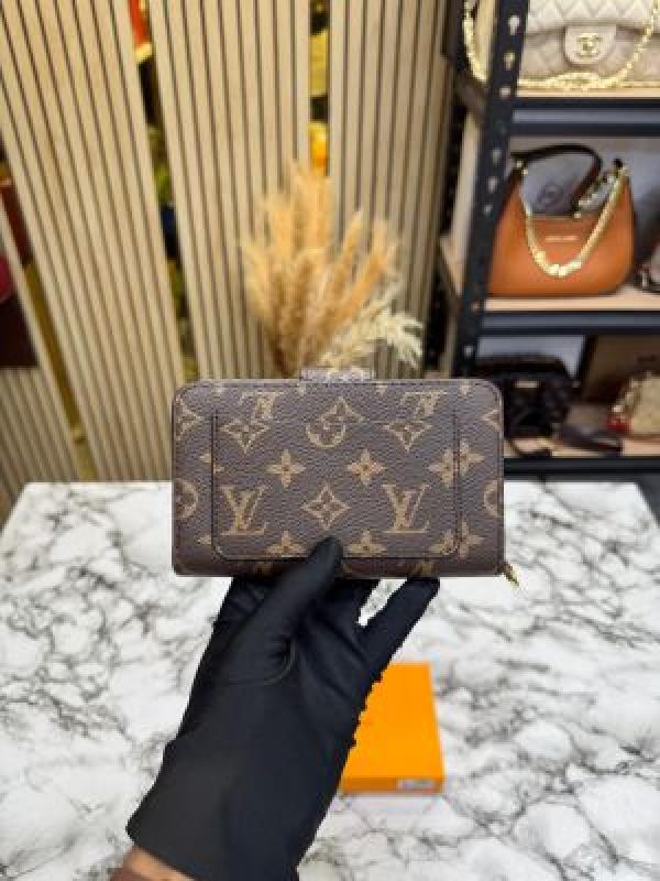 Loui_s Vuitton Signature Monogram Canvas Zip Around Long Wallet With Box (61306)