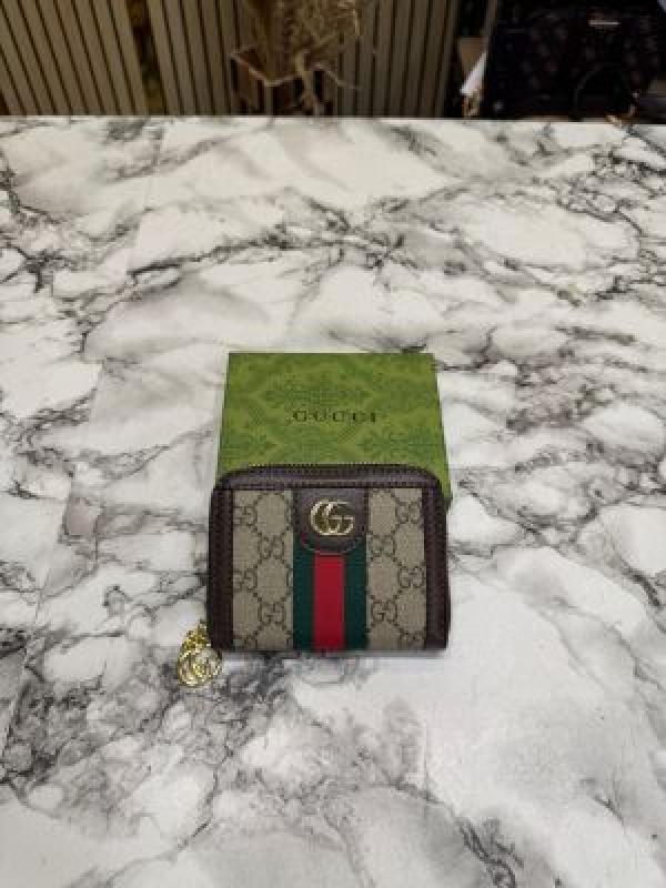 Gucc_i GG Supreme Canvas Ophidia Mini Wallet With Stripe Including Box (coffee) (AAAD66)