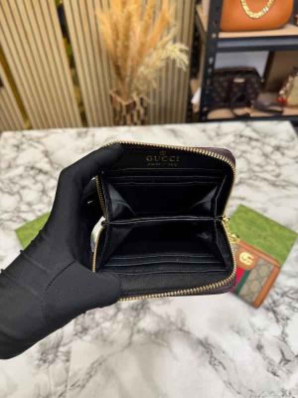 Gucc_i GG Supreme Canvas Ophidia Mini Wallet With Stripe Including Box (coffee) (AAAD66)