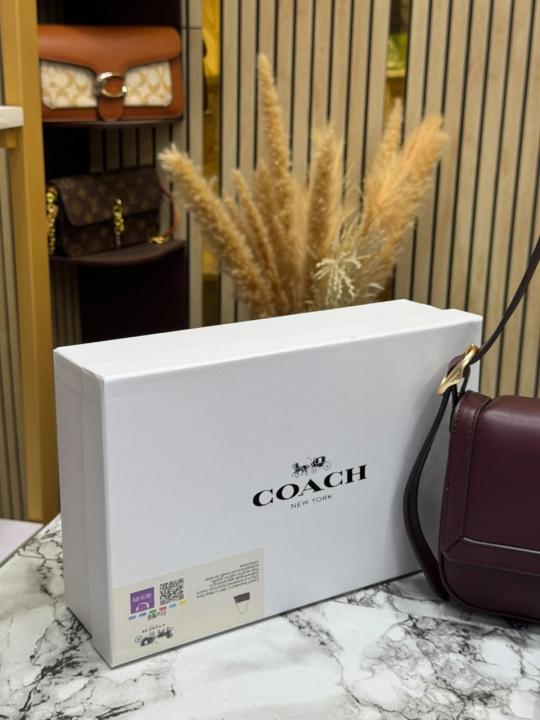Coac_h Etta Flap Crossbody Bag With Box And Dust Bag (Wine)