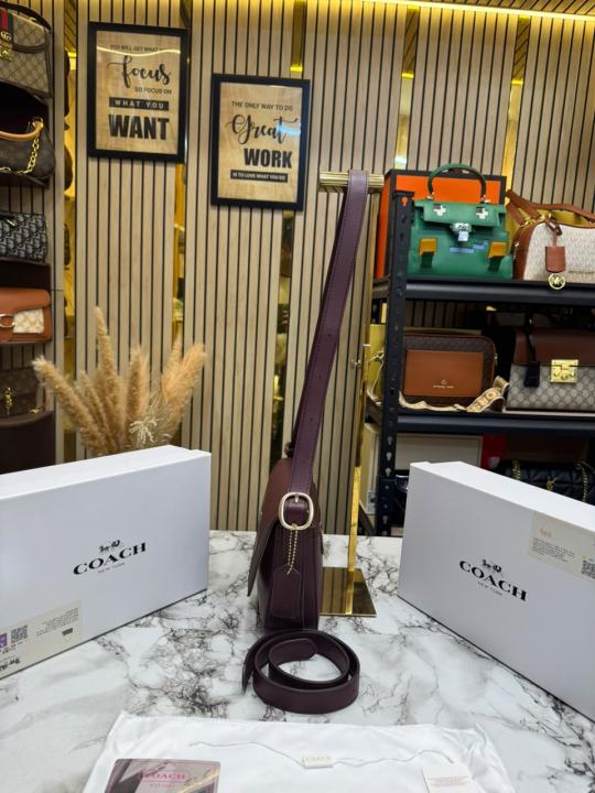 Coac_h Etta Flap Crossbody Bag With Box And Dust Bag (Wine)