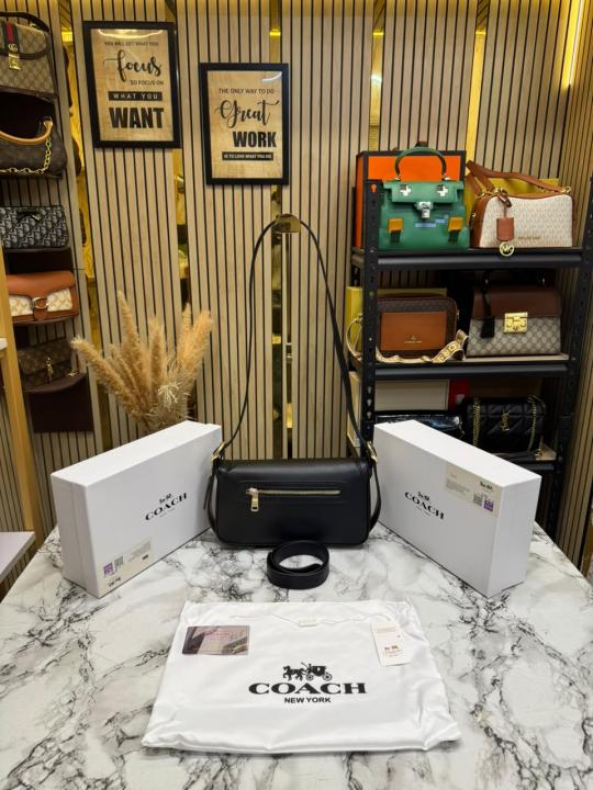 Coac_h Etta Flap Crossbody Bag With Box And Dust Bag (Black)