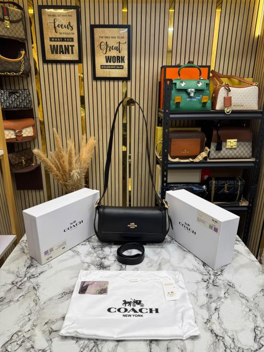 Coac_h Etta Flap Crossbody Bag With Box And Dust Bag (Black)