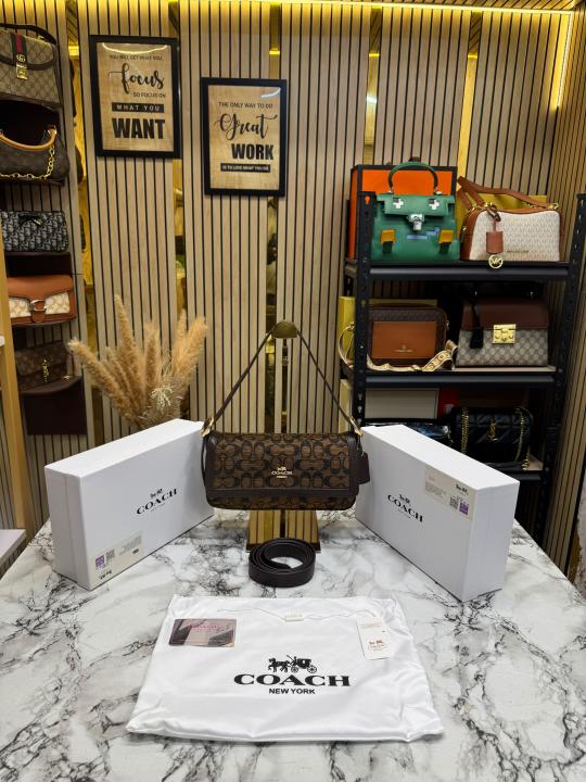 Coac_h Etta Flap Crossbody Monogram Bag With Box And Dust Bag