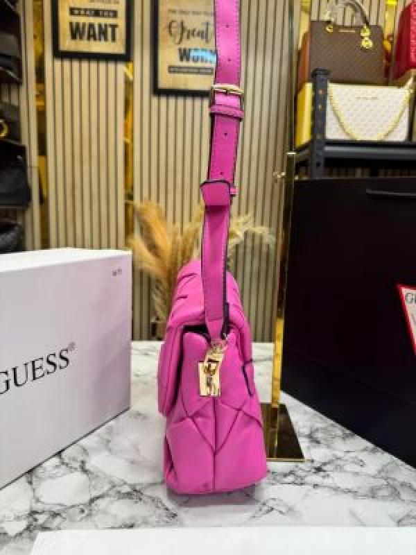 Guess Quilted Crossbody Bag With Box And Dust Bag Including (Pink)