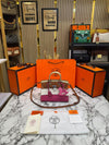 Herme_s Limited Edition Colorblock Birkin Leather Top Handle Bag With Crossbody Strap Including Box And Carry Bag