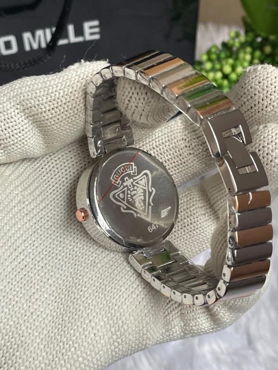 Gucc Women Two Tone Black Dial AT449