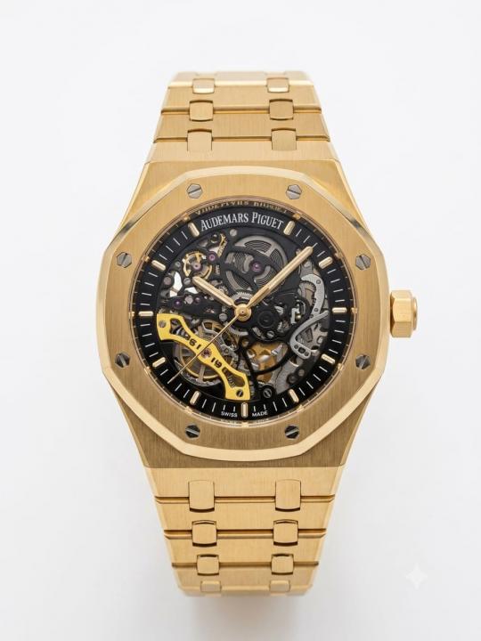 Audemars Pigue_t Royal Oak Skeleton Automatic Gold Black Dial
