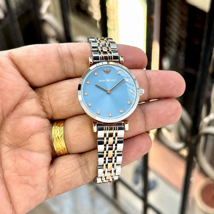 Emporio_Arma_i Women Diamond Sky Blue Dial