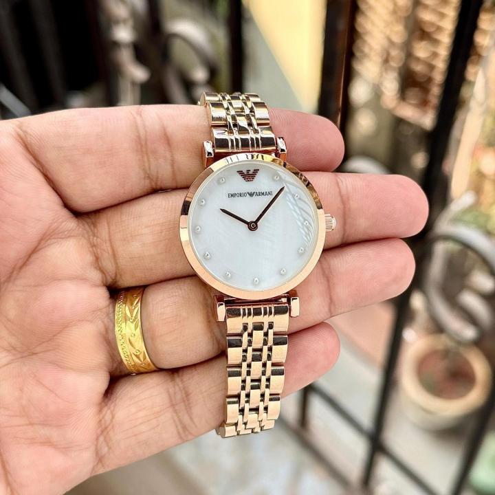 Emporio_Arma_i Women Diamond White Dial