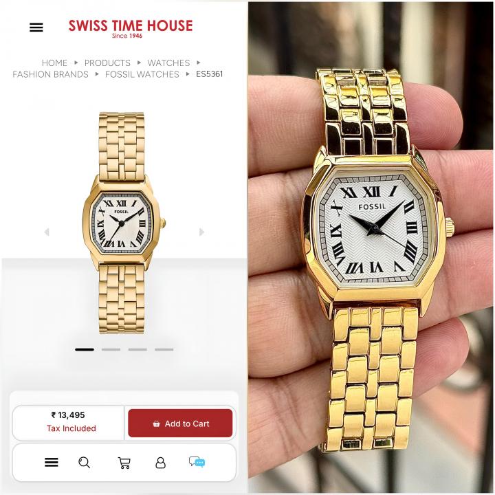FossilWomen Harlow Gold White Dial Heavy Quality
