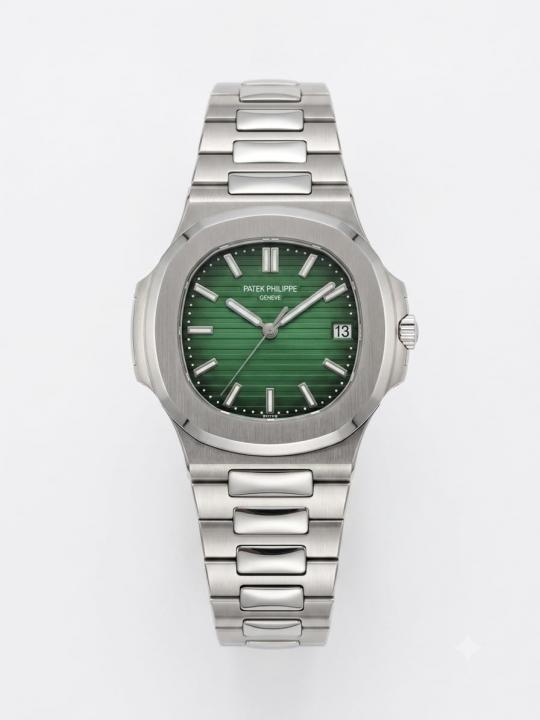 Patek Philip Nautilus Quartz Silver Green Dial