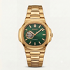 Seiko Mens Automatic Open Heart Gold Green