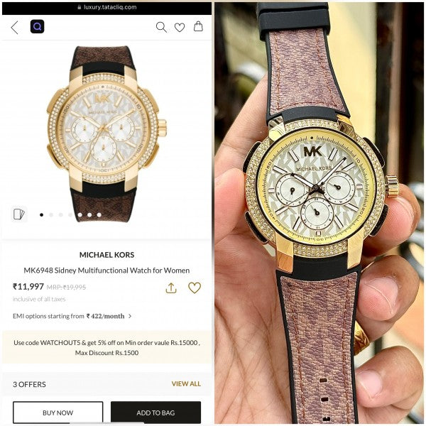 Michael KorsSidney Multifunction Heavy Quality Gold Brown