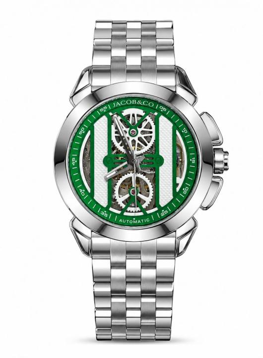 Jacob & Co. Epic X Skeleton Automatic Open Heart Silver Green Dial