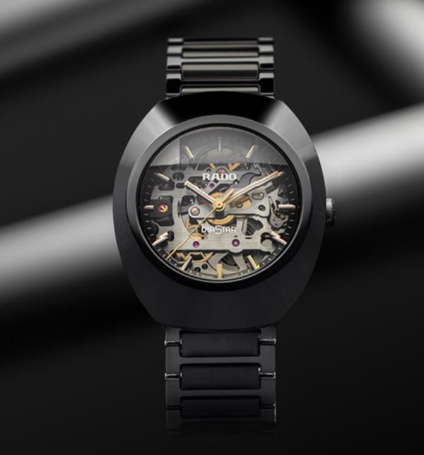 Raddo Men Diastar Skeleton Automatic Black Open Heart 102