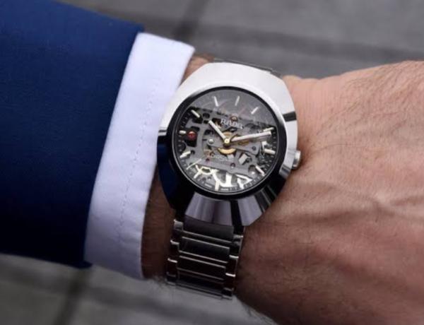 Raddo Men Diastar Skeleton Automatic Black Open Heart 102