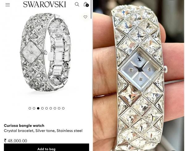 swarovs k CURIOSA CRYSTAL BRACELET WATCH ROSE WHITE 591