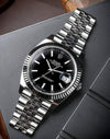 Rolee_x Oyst uuer Perpetual Date Just Silver-Black