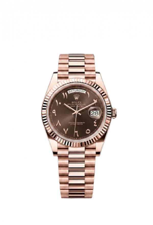 RolexOyster Perpetual Arabic Day Date Automatic Rosegold Brown Dial