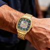FossilX Nick Jonas Machine Luxe (LE1218) Automatic Skeleton Gold Green Dial