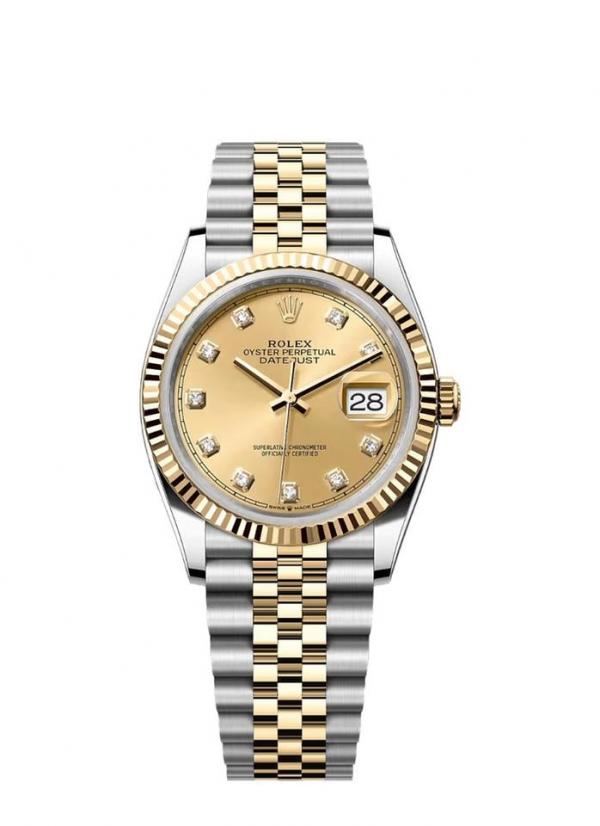 RolexOyster Perpetual Date Just Automatic Two Tone Gold Dial