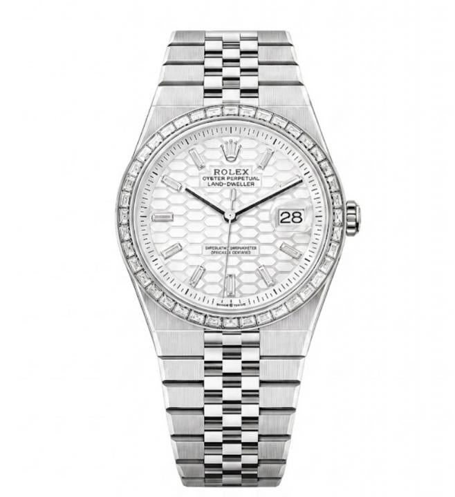 RolexLand-Dweller Diamond-Set Bezel Automatic Silver White Dial