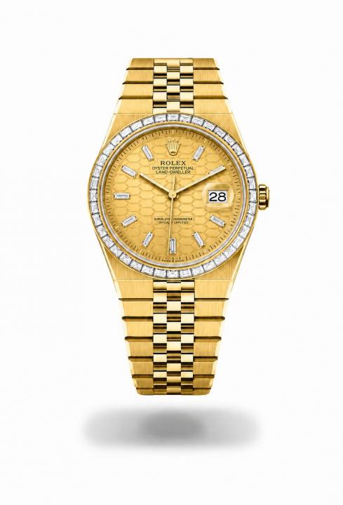 RolexLand-Dweller Diamond-Set Bezel Automatic Full Gold