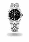 RolexLand-Dweller Diamond-Set Bezel Automatic Silver Black Dial
