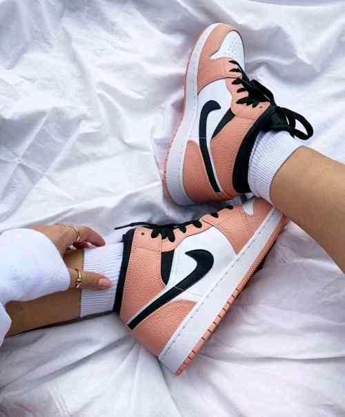 nikee air jorden 1 mid gs pink quartz for her