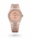 RolexLand-Dweller Diamond-Set Bezel Automatic Rose Gold Tone