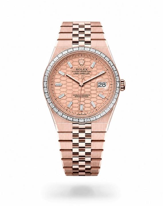 RolexLand-Dweller Diamond-Set Bezel Automatic Rose Gold Tone