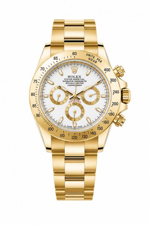 RolexOster Cosmograph Daytona Automatic Gold White Dial